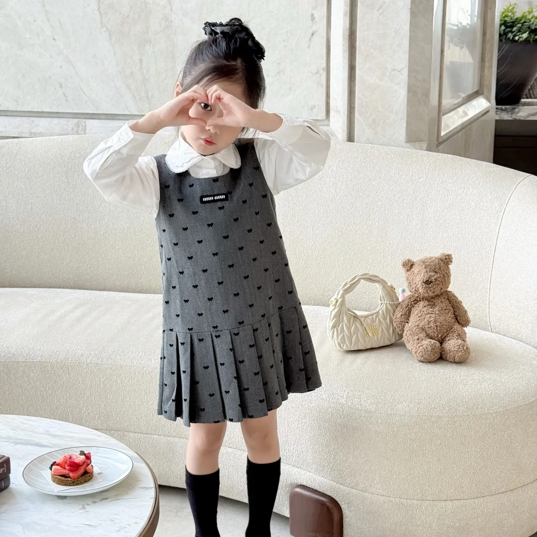 【110-160cm】デイリーにもお出かけにも おしゃれ ガーリー ドット柄 ワンピース