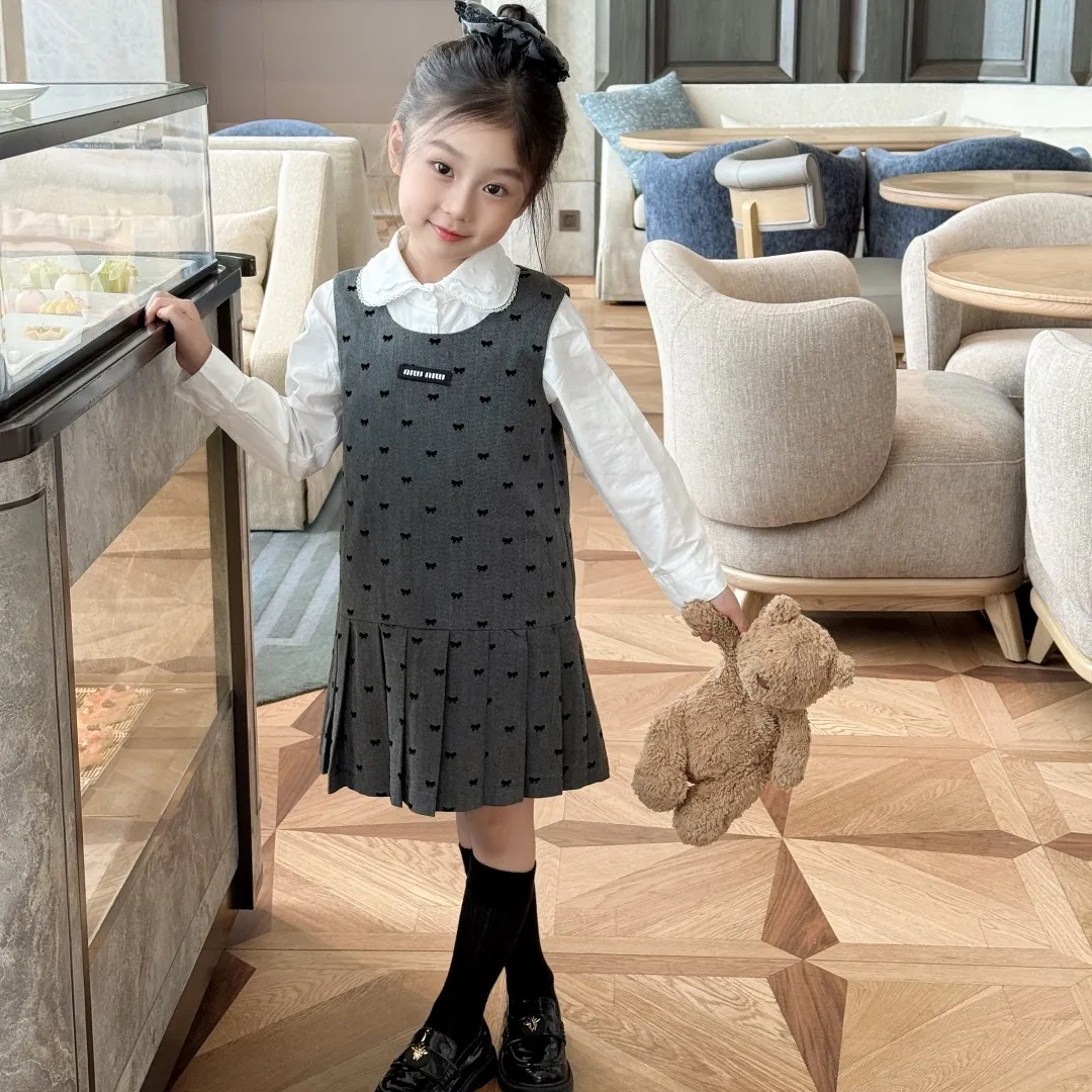 【110-160cm】デイリーにもお出かけにも おしゃれ ガーリー ドット柄 ワンピース