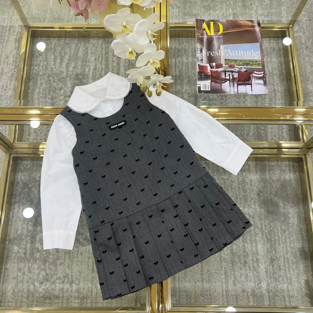 【110-160cm】デイリーにもお出かけにも おしゃれ ガーリー ドット柄 ワンピース