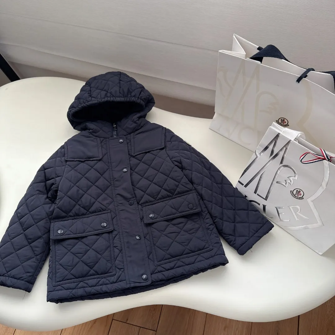 【110-160cm】通学やおでかけにもぴったり おしゃれ あったか フード付き キッズ ミドル丈 中綿コート