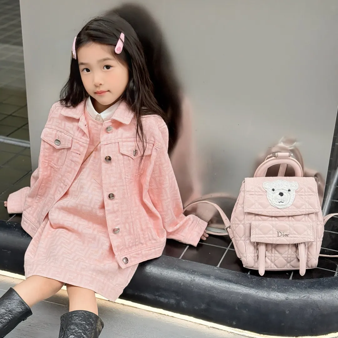 【100-150cm】お出かけにぴったり 品質満点 ガーリー デニムジャケット/ジャンパースカート