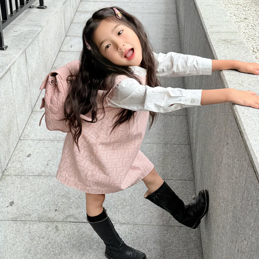 【100-150cm】お出かけにぴったり 品質満点 ガーリー デニムジャケット/ジャンパースカート