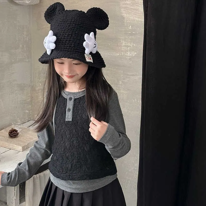 可愛さアップ フィット感 キッズ フィッシャーマンハット ニット帽