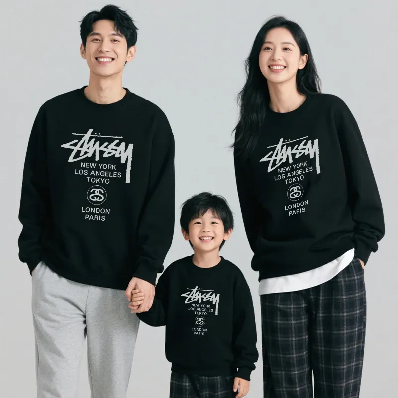 【90-160cm+親サイズ】デイリー使いに最適 カジュアル  トレンド  親子ペア トレーナー