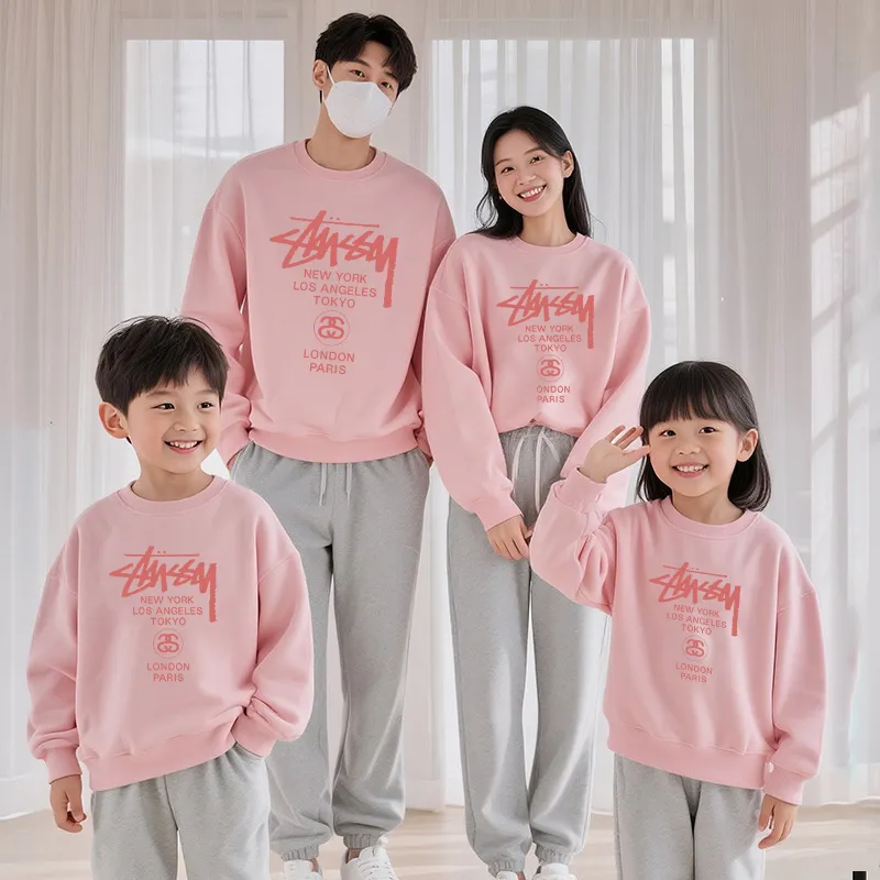 【90-160cm+親サイズ】デイリー使いに最適 カジュアル  トレンド  親子ペア トレーナー