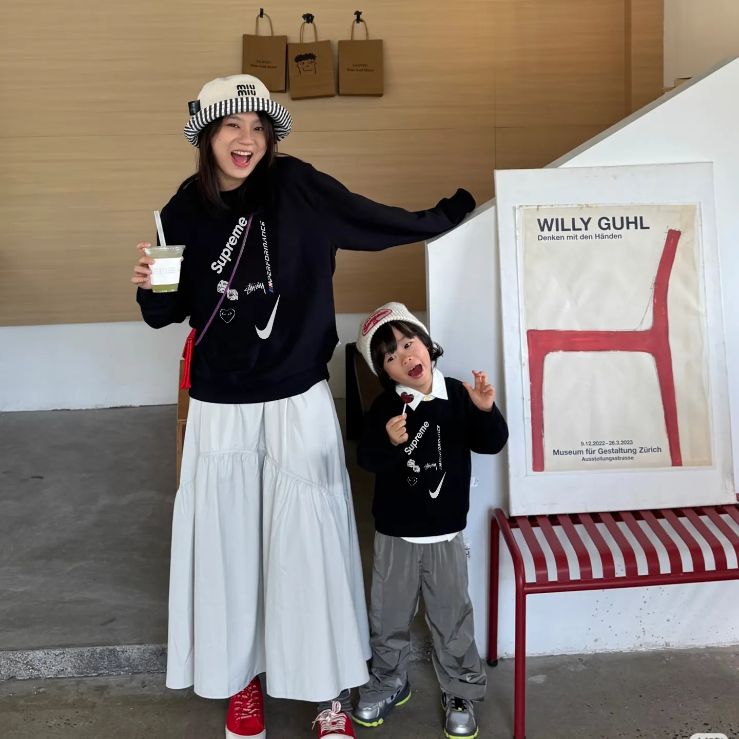 【90-160cm+親サイズ】インスタ映え抜群 気質満点 カジュアル トレンド 合わせやすい 親子ペア トレーナー