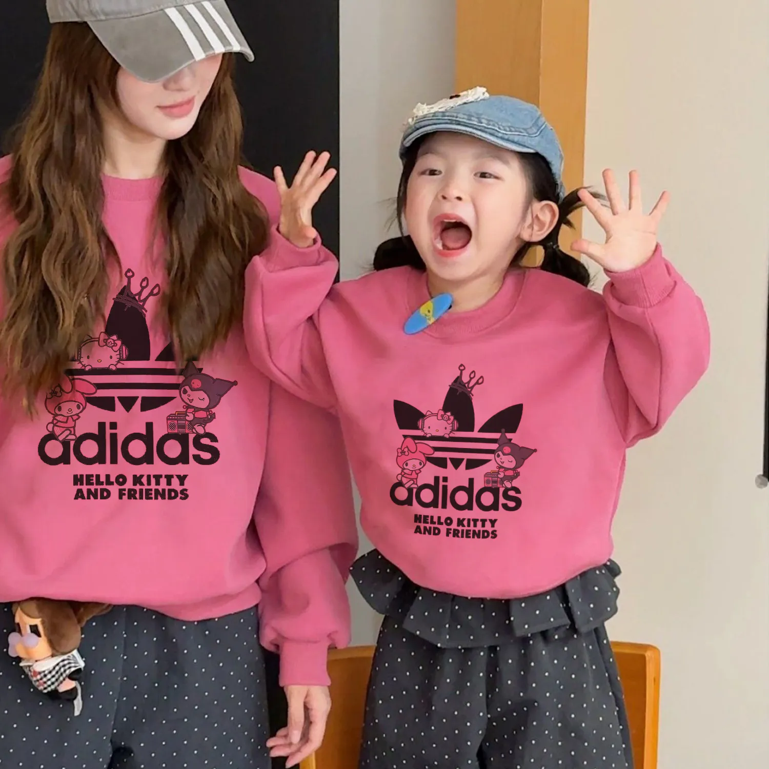 【90-160cm+親サイズ】今季大注目 重ね着しやすいトレーナー カジュアル 着せやすい 長袖 トレーナー