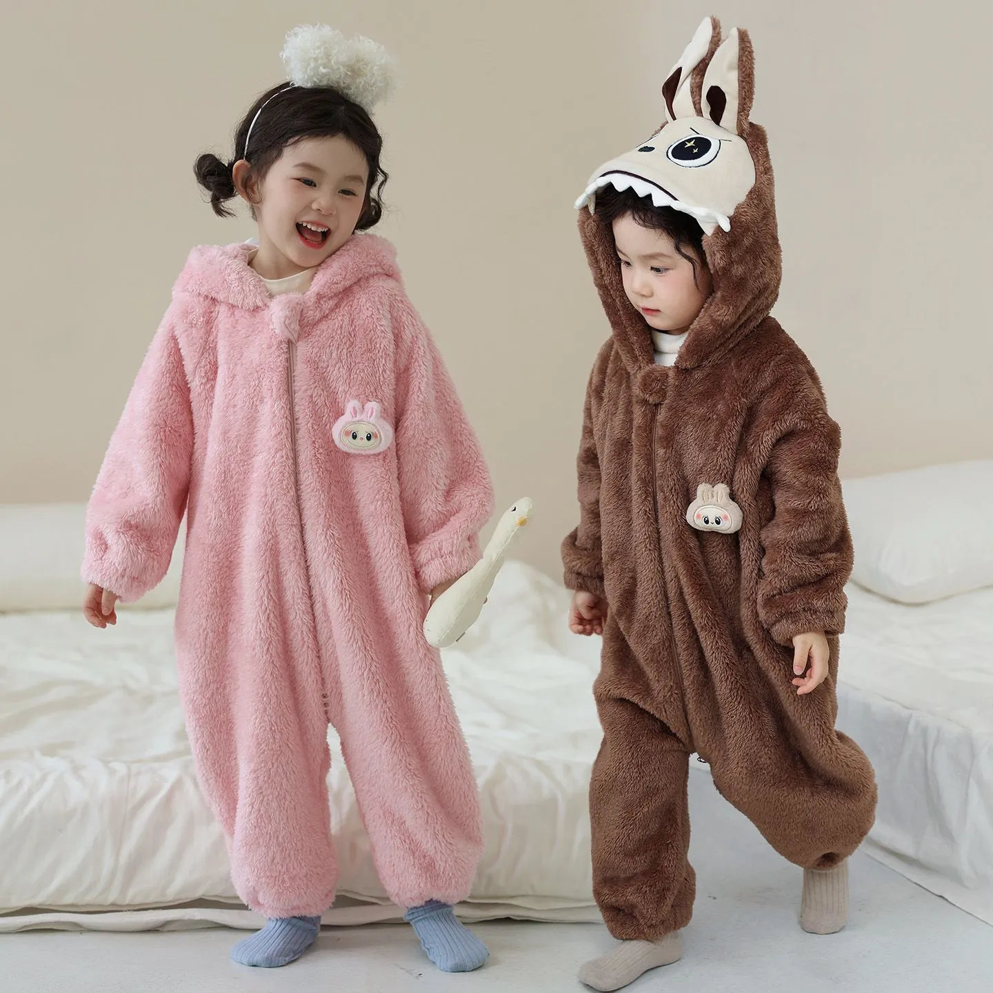 【90-140cm】おうち時間も楽しく かわいい あったか素材 パジャマ ルームウェア