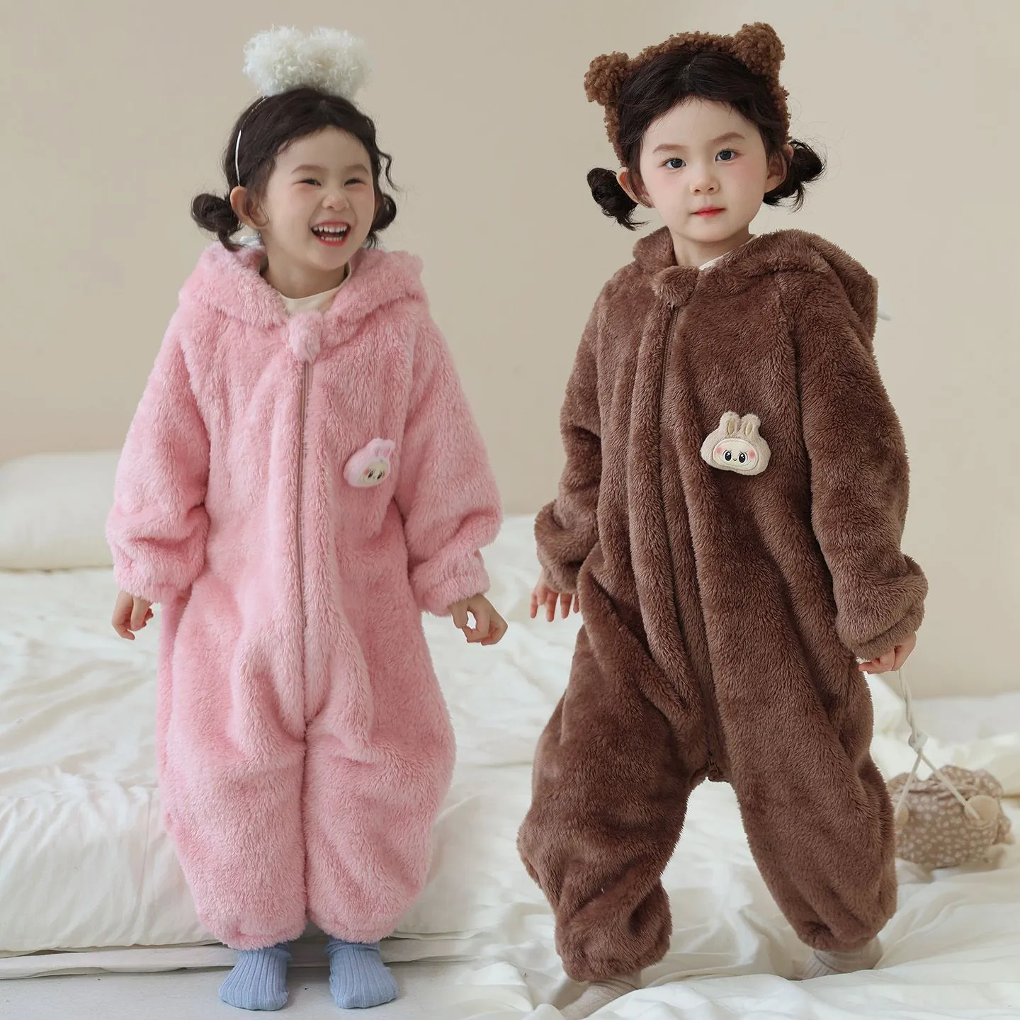 【90-140cm】おうち時間も楽しく かわいい あったか素材 パジャマ ルームウェア