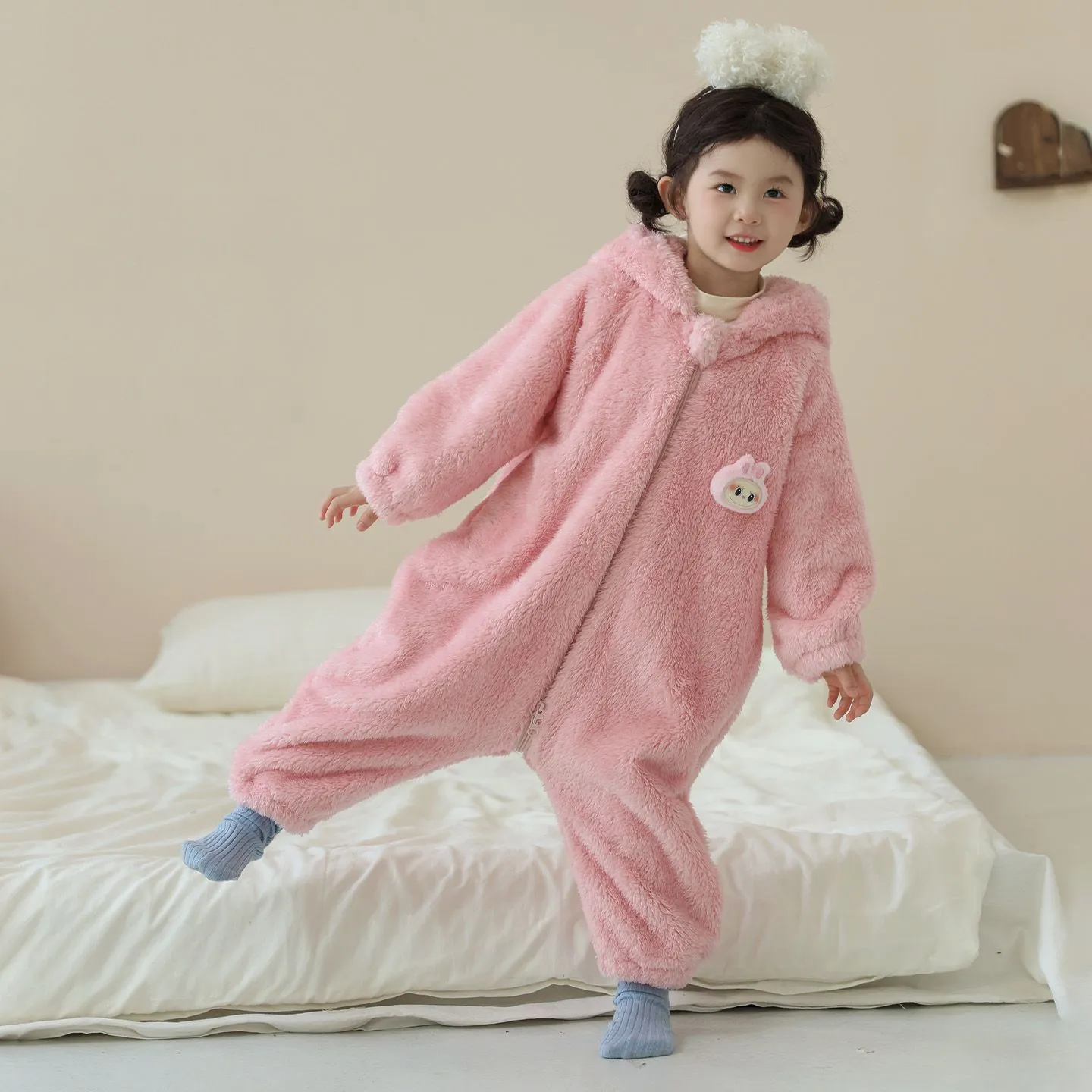 【90-140cm】おうち時間も楽しく かわいい あったか素材 パジャマ ルームウェア