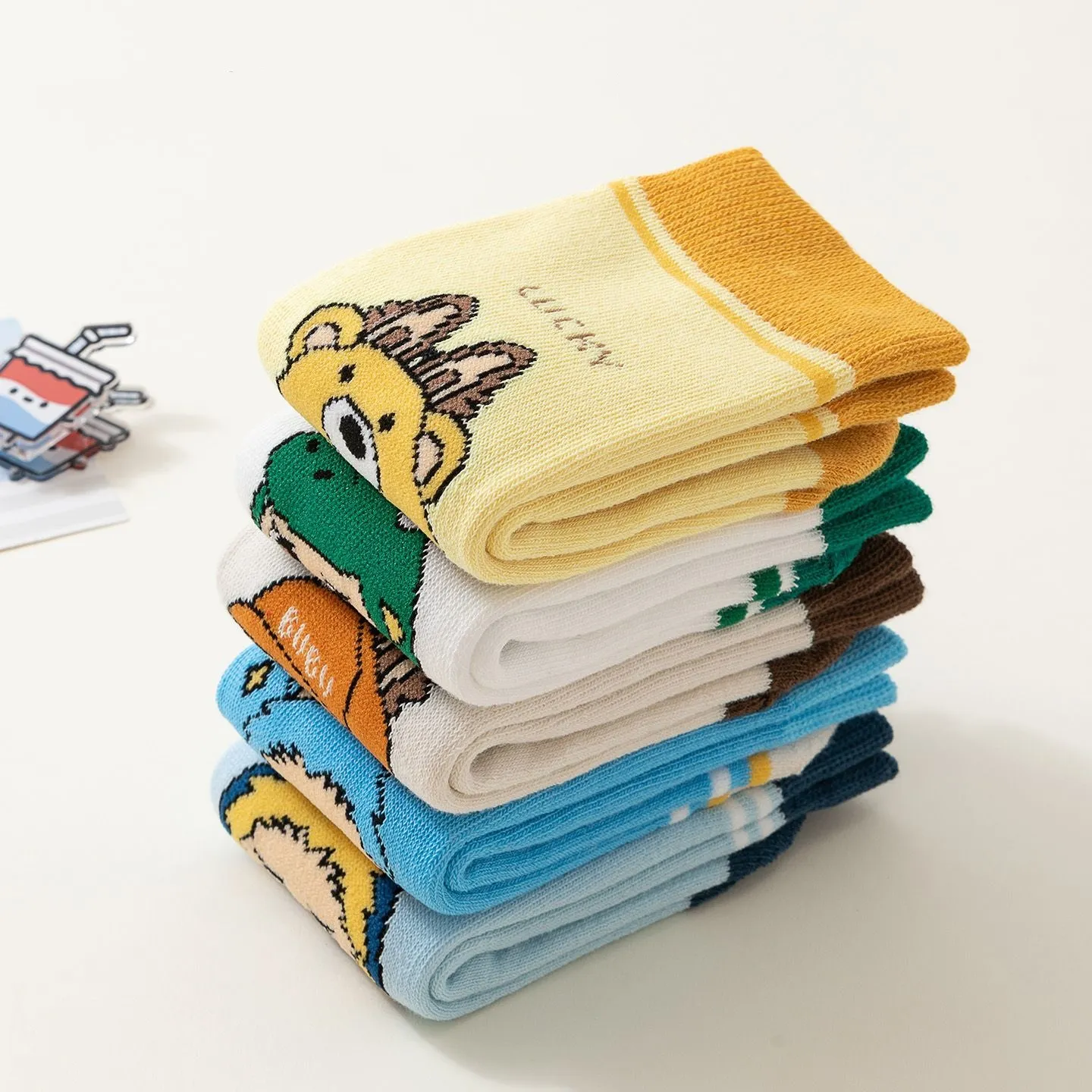 ５足セット 人気爆発中 可愛い キャラクター 厚手 あったか キッズ ソックス