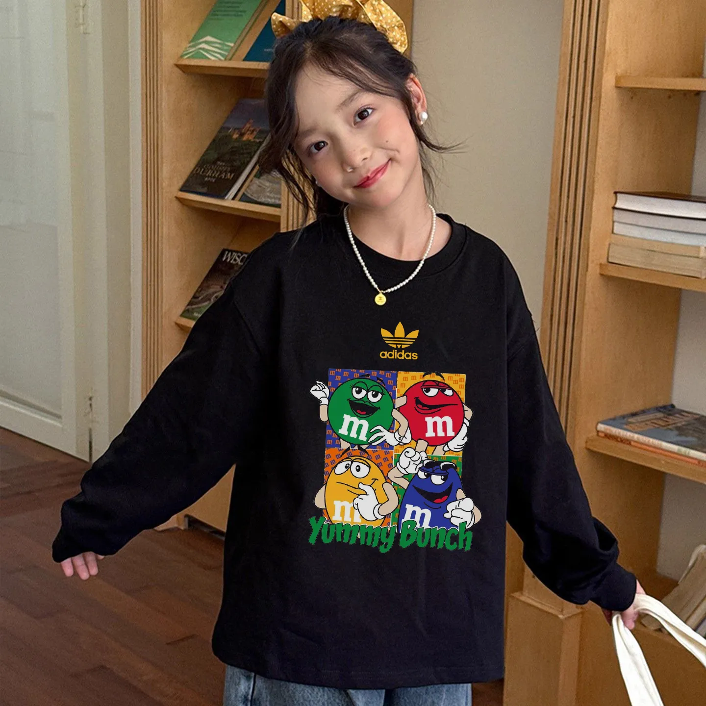 【110-170cm】おしゃれキッズ必見 今季大注目トレンド 女の子 長袖 Ｔシャツ