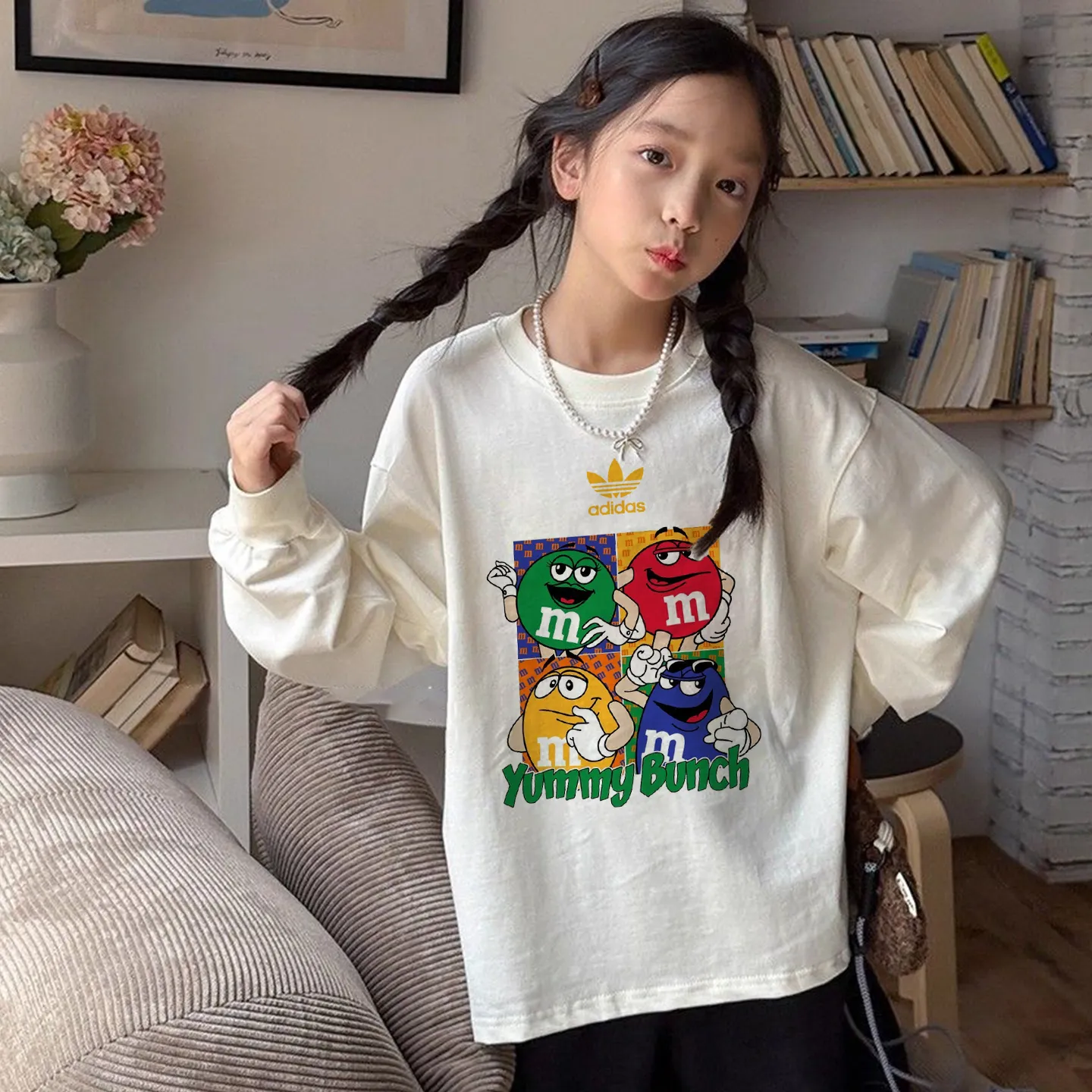 【110-170cm】おしゃれキッズ必見 今季大注目トレンド 女の子 長袖 Ｔシャツ