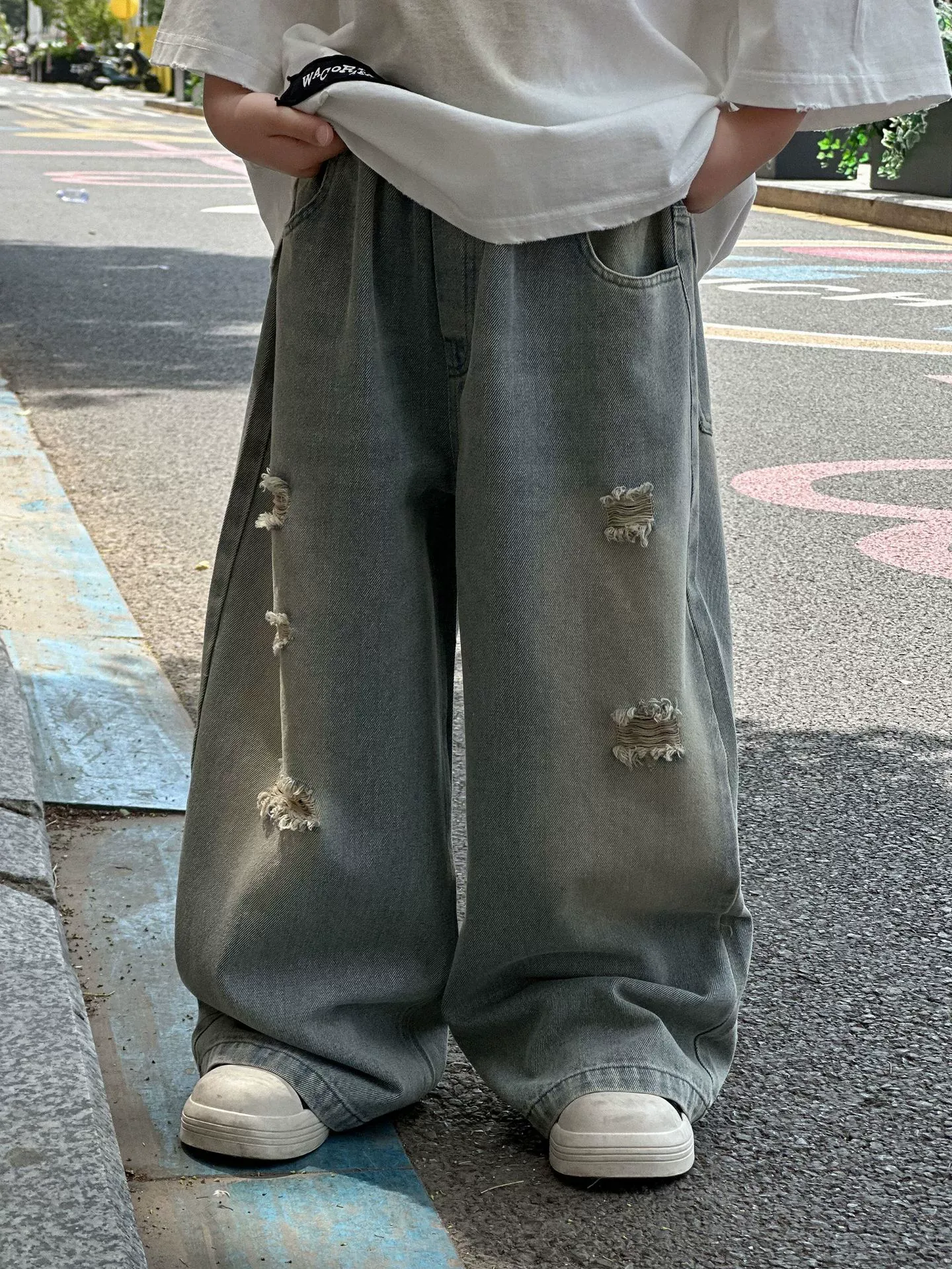 【100-160cm】目を奪われる 今季大注目 スタイリッシュ カジュアル デニムパンツ