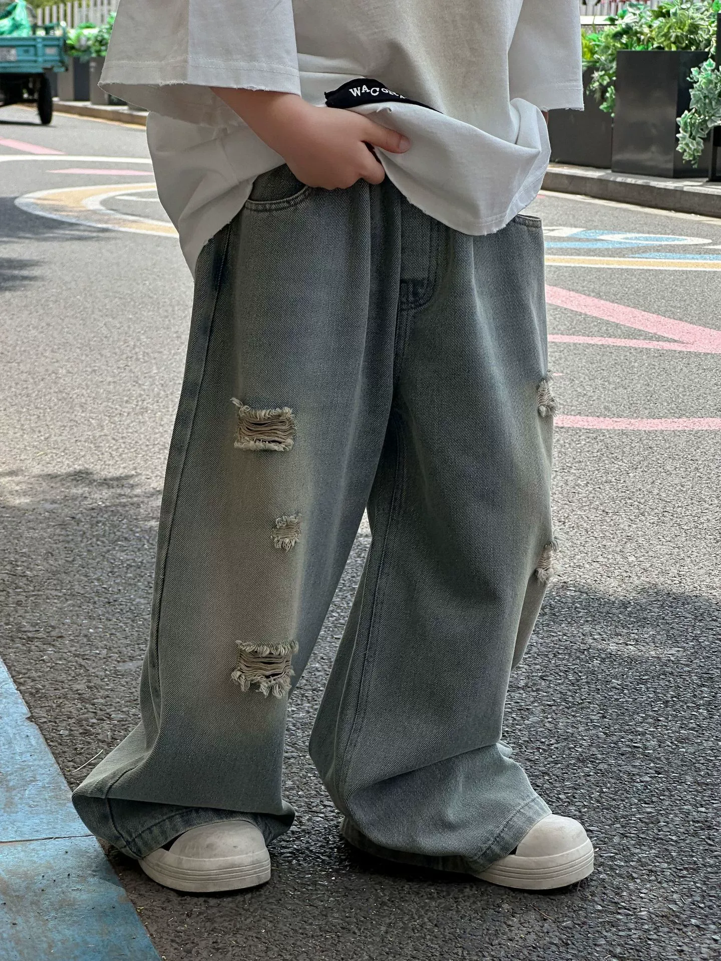 【100-160cm】目を奪われる 今季大注目 スタイリッシュ カジュアル デニムパンツ