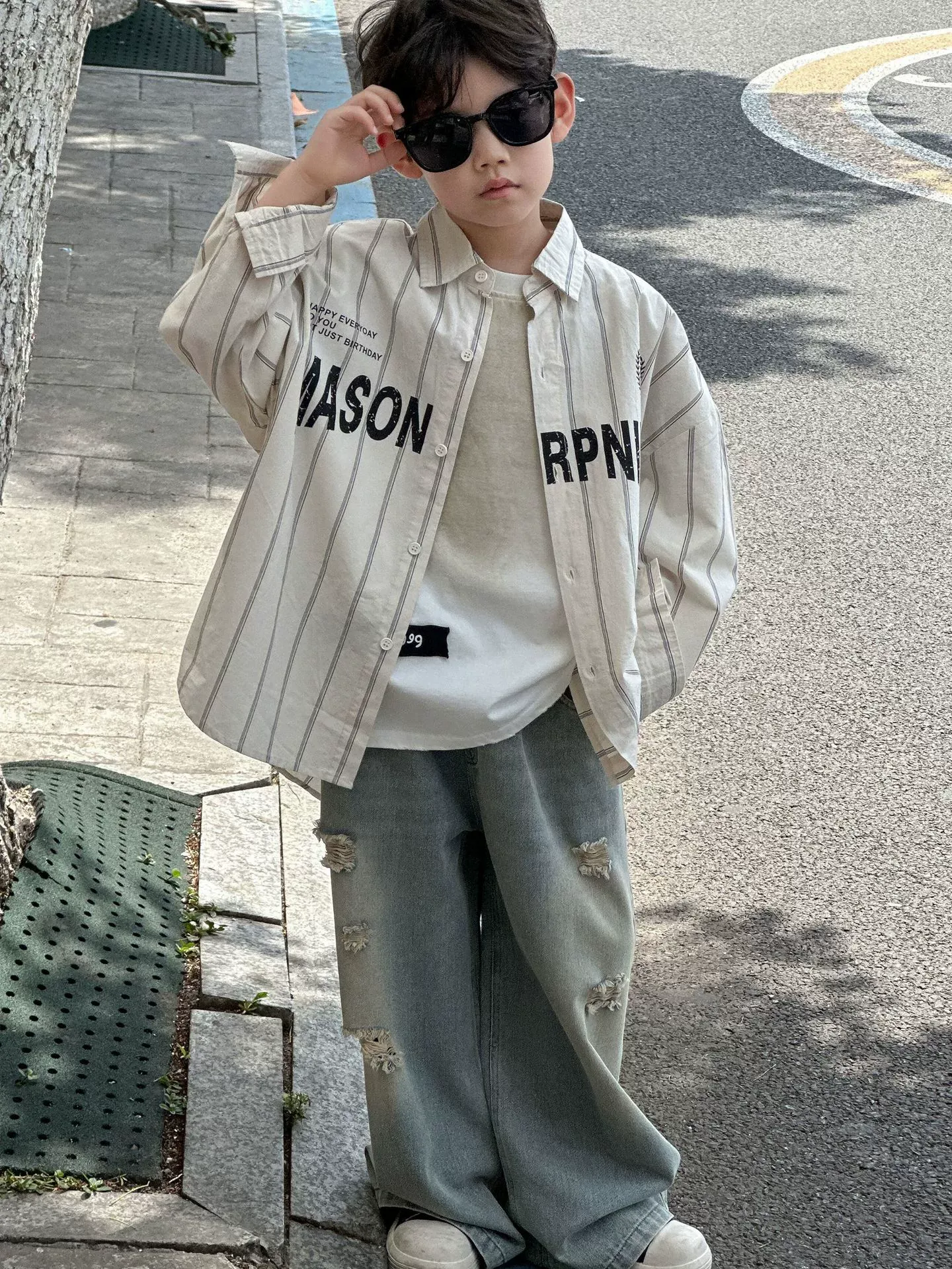 【100-160cm】目を奪われる 今季大注目 スタイリッシュ カジュアル デニムパンツ