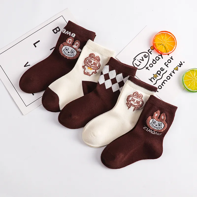 ５足セット デイリーにぴったり かわいさ満点 通気性抜群 キッズ ソックス