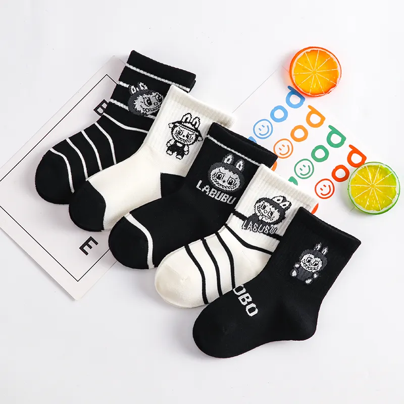 ５足セット デイリーにぴったり かわいさ満点 通気性抜群 キッズ ソックス