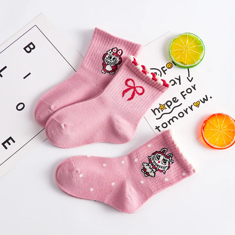 ５足セット デイリーにぴったり かわいさ満点 通気性抜群 キッズ ソックス
