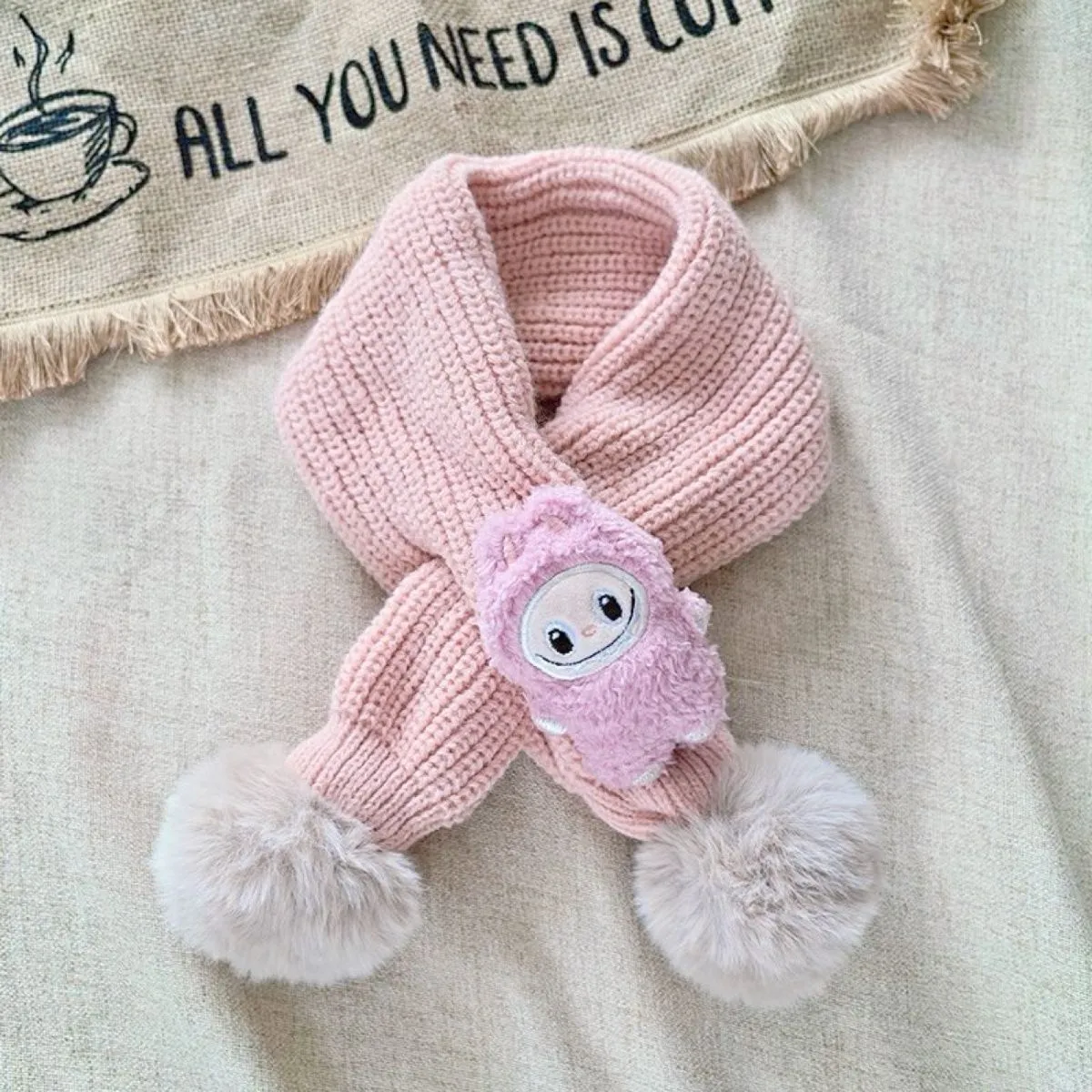 お出かけにぴったり キャラクター 多色展開 ニット素材 保温性抜群 キッズ マフラー