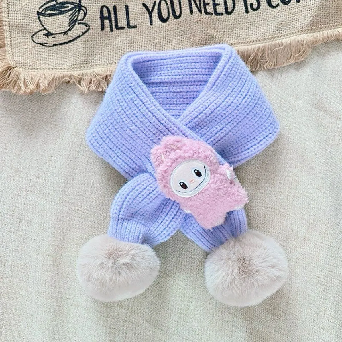 お出かけにぴったり キャラクター 多色展開 ニット素材 保温性抜群 キッズ マフラー