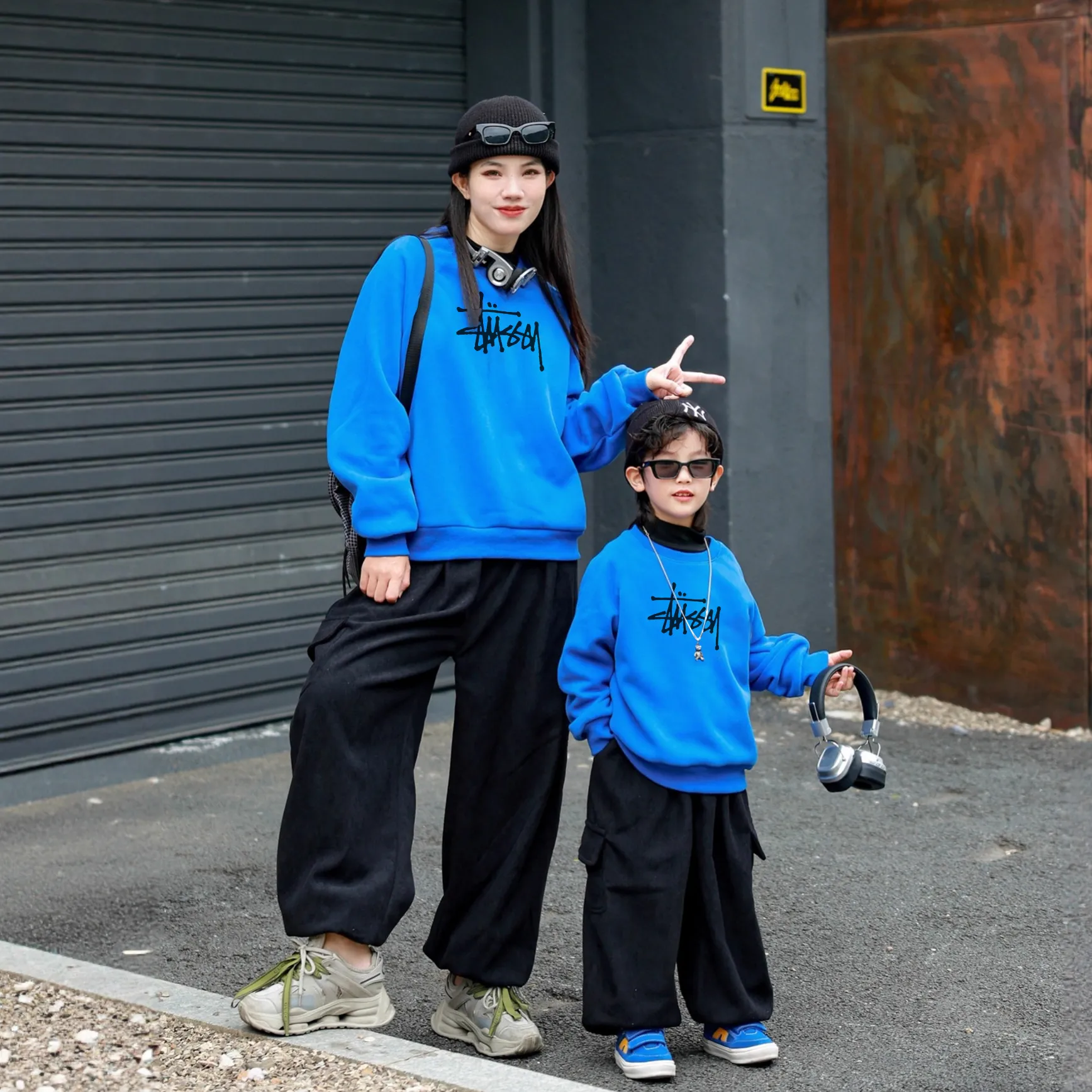 【90-160cm+親サイズ】存在感抜群 爆売れ中 トレンド シンプル 親子ペア トレーナー