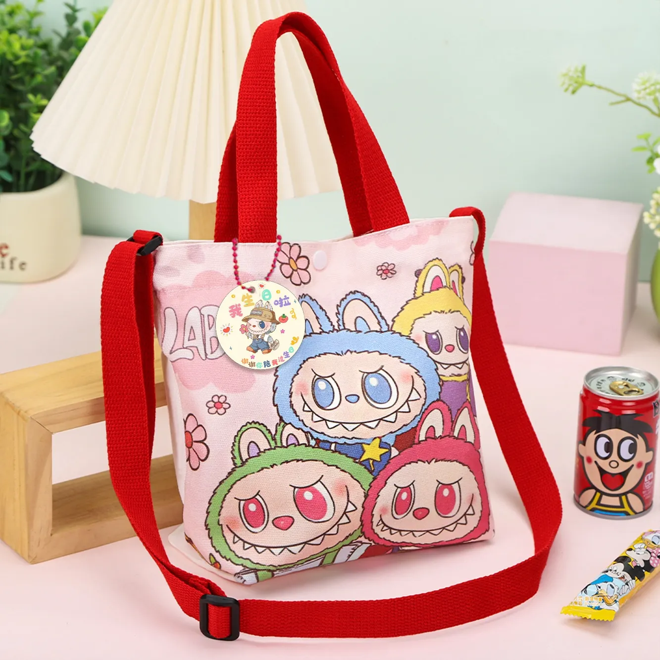 お出かけ用 可愛い カラフル キッズ ショルダーバッグ トートバッグ