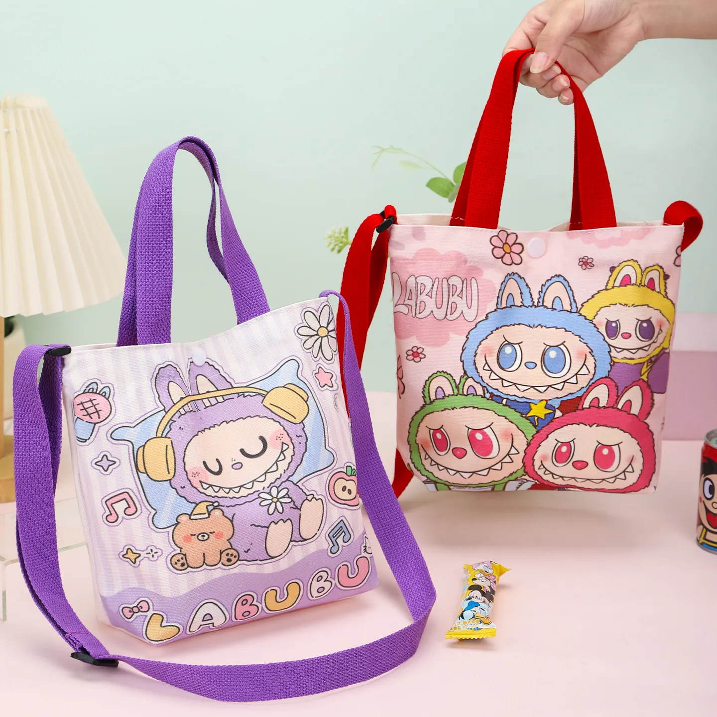 お出かけ用 可愛い カラフル キッズ ショルダーバッグ トートバッグ