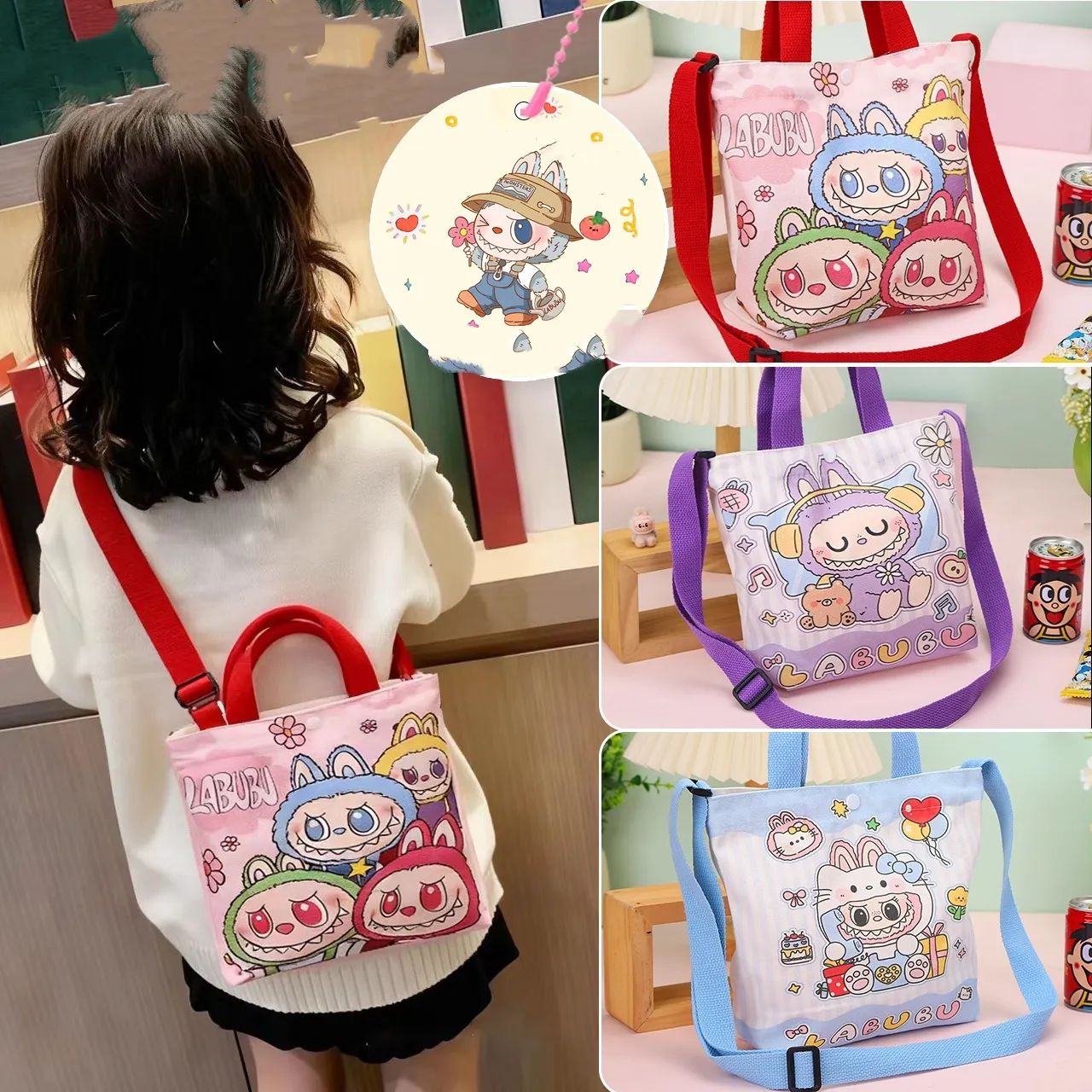 お出かけ用 可愛い カラフル キッズ ショルダーバッグ トートバッグ