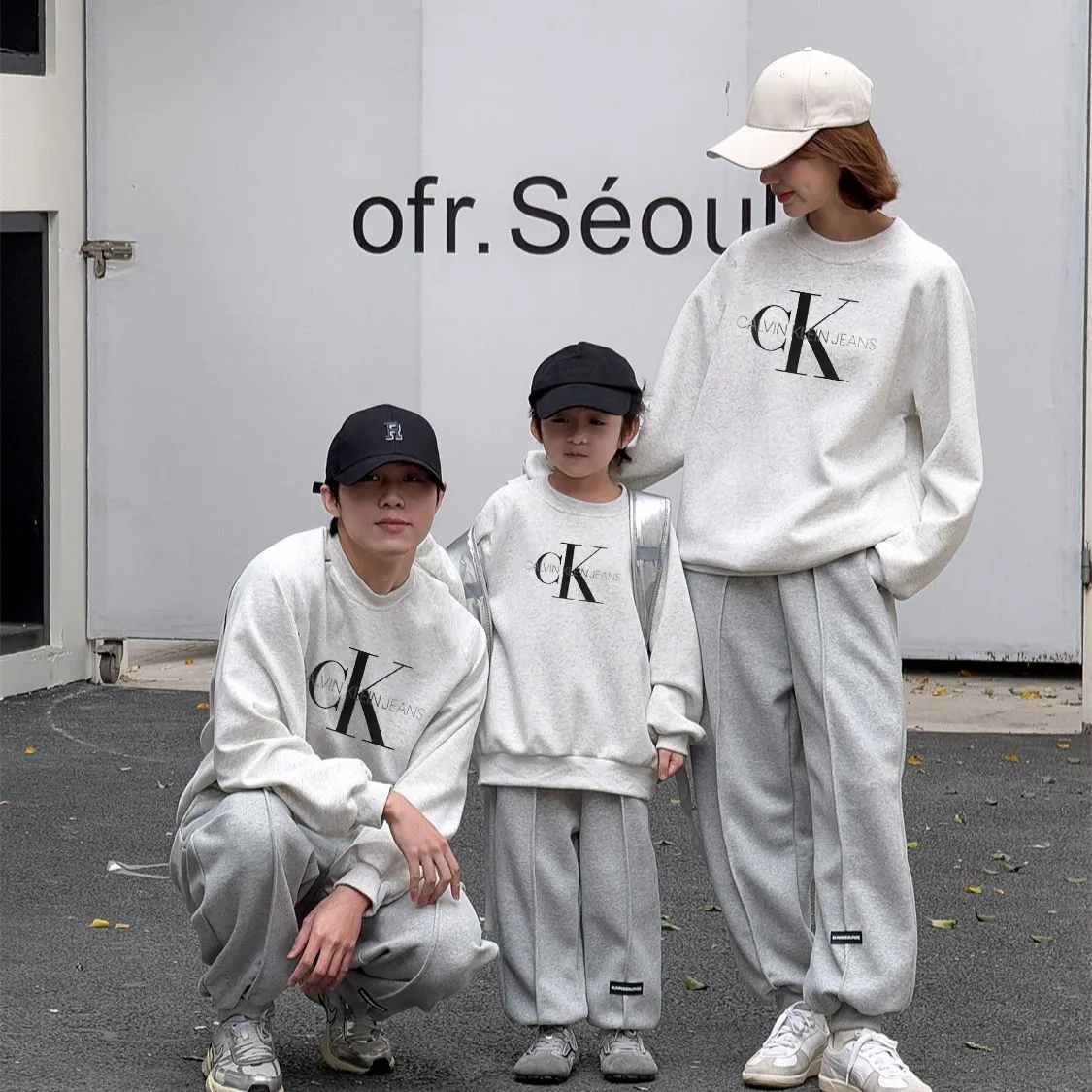 【90-160cm+親サイズ】コンフォート感抜群 大活躍 シンプル 合わせやすい 親子ペア トレーナー