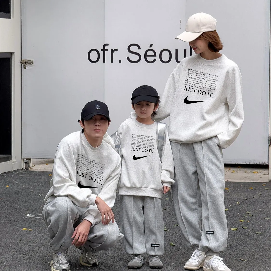 【90-160cm+親サイズ】目を奪われる 好感度UP カジュアル トレンド 親子ペア トレーナー