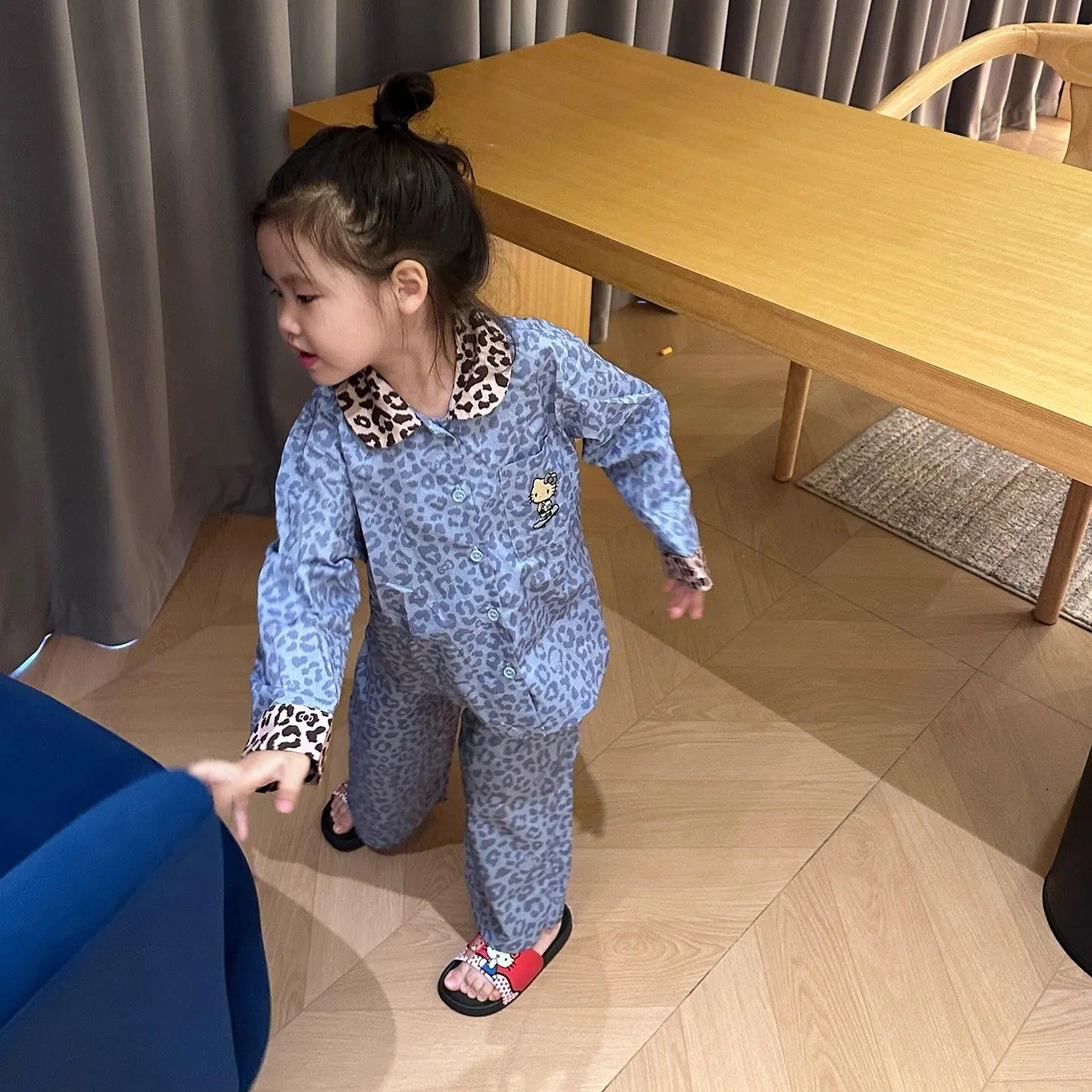 【90-150cm】SNS映えコーデに おしゃれ ヒョウ柄 肌触り良い 女の子 ルームウェア