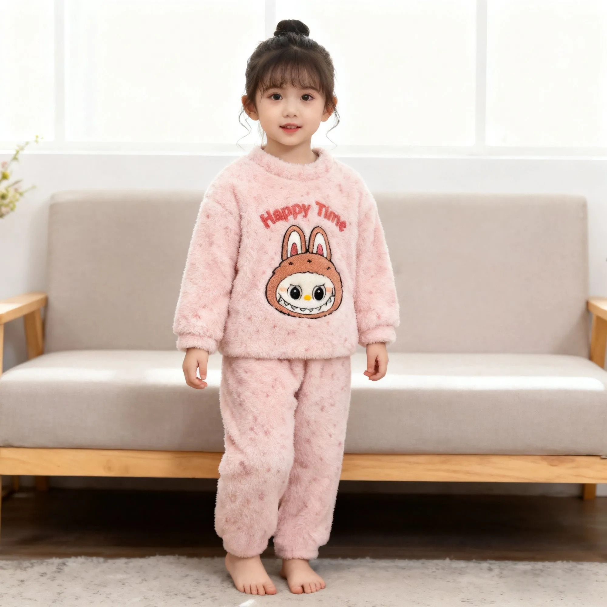 【90-160cm】人気爆発中 売れ筋 可愛い シンプル もこもこ 女の子 ルームウェア