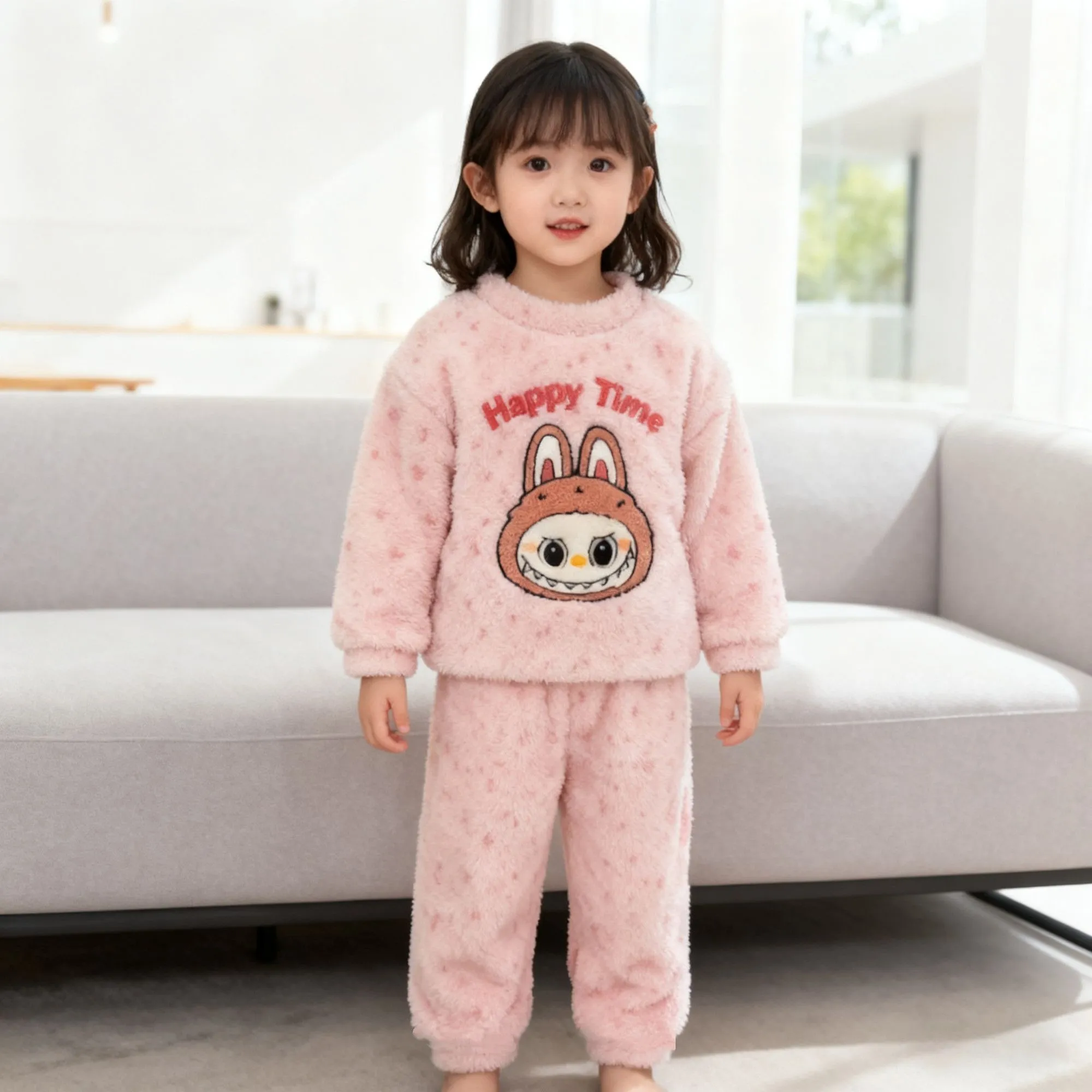 【90-160cm】人気爆発中 売れ筋 可愛い シンプル もこもこ 女の子 ルームウェア