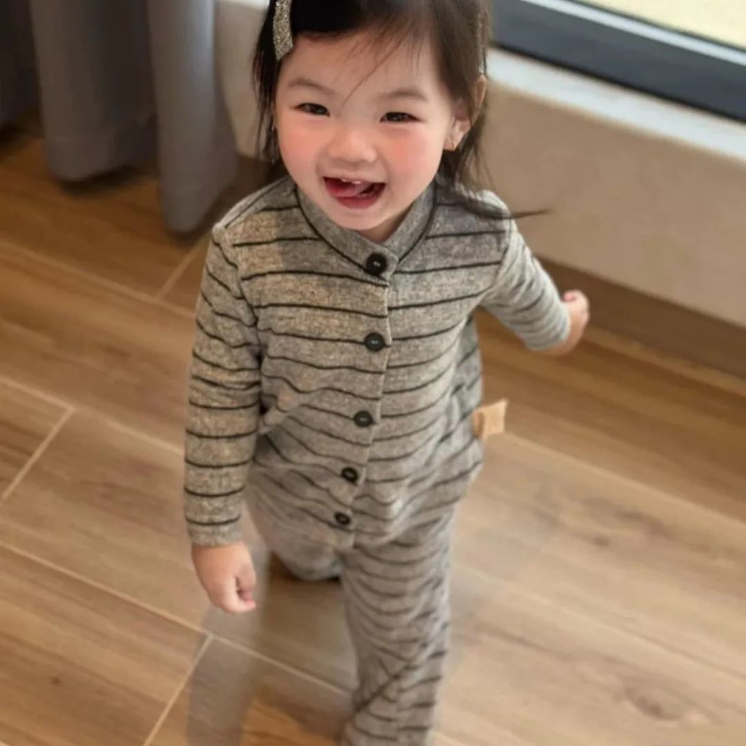 【80-120cm】コンフォート感抜群 シンプル カジュアル 着心地良い ボーダー柄 ルームウェア