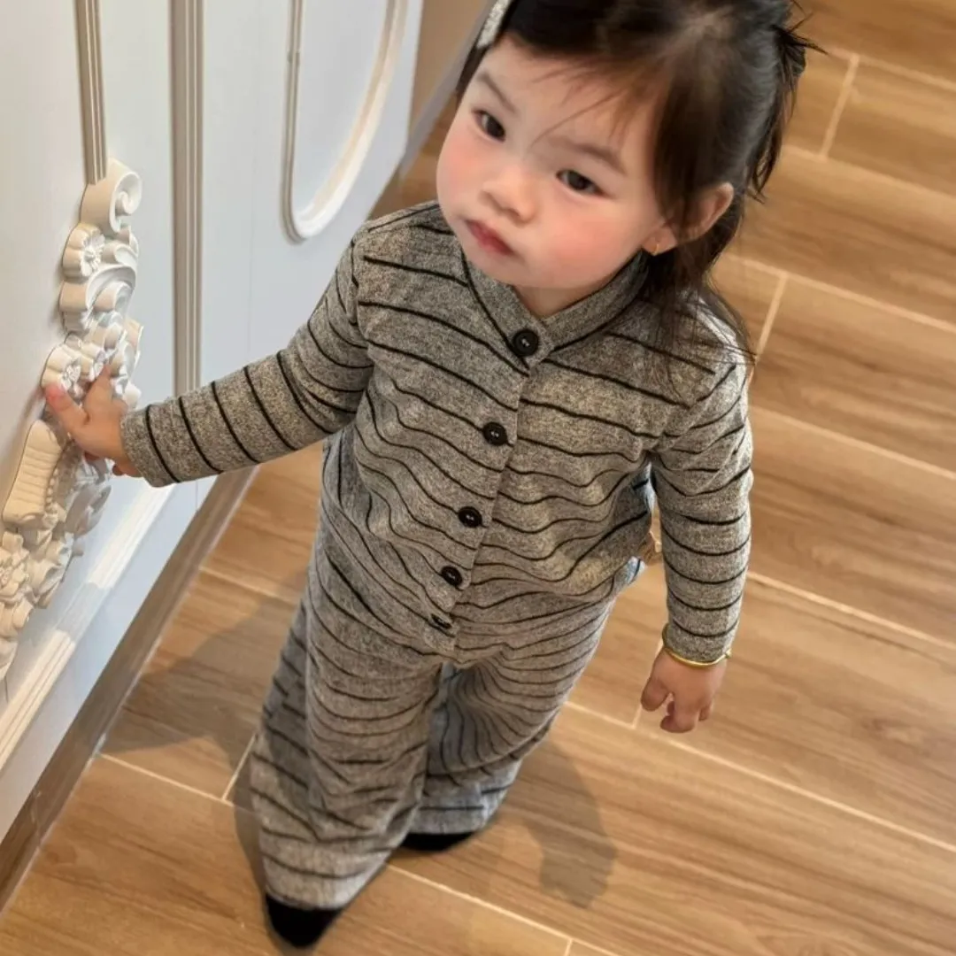 【80-120cm】コンフォート感抜群 シンプル カジュアル 着心地良い ボーダー柄 ルームウェア