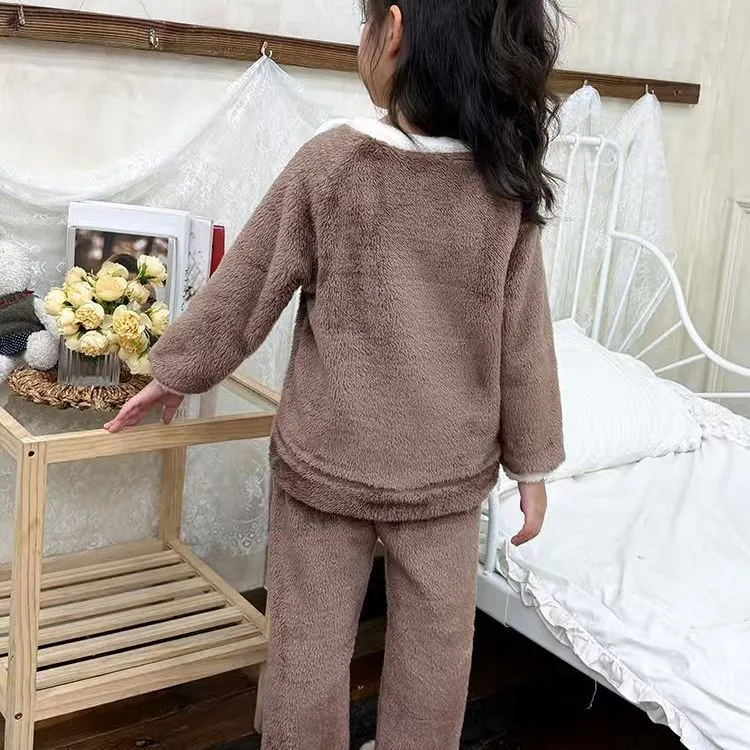 【80-140cm】着心地良い 可愛い あったか ふわふわ 厚め 防寒 ルームウェア