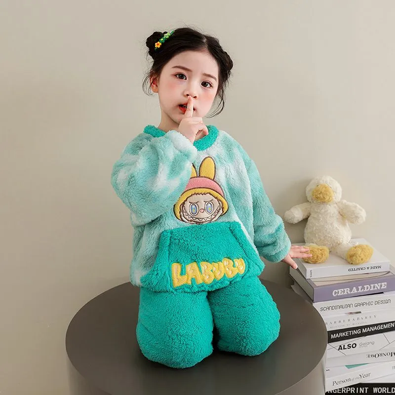 【90-160cm】カートゥーン 可愛い あったか 女の子 ルームウェア パジャマ