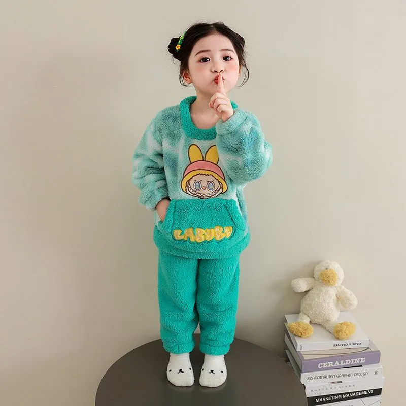 【90-160cm】カートゥーン 可愛い あったか 女の子 ルームウェア パジャマ