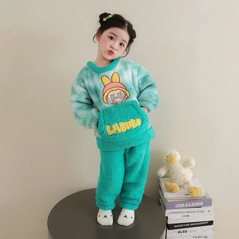 【90-160cm】カートゥーン 可愛い あったか 女の子 ルームウェア パジャマ