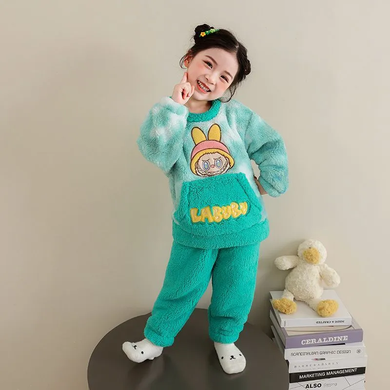 【90-160cm】カートゥーン 可愛い あったか 女の子 ルームウェア パジャマ