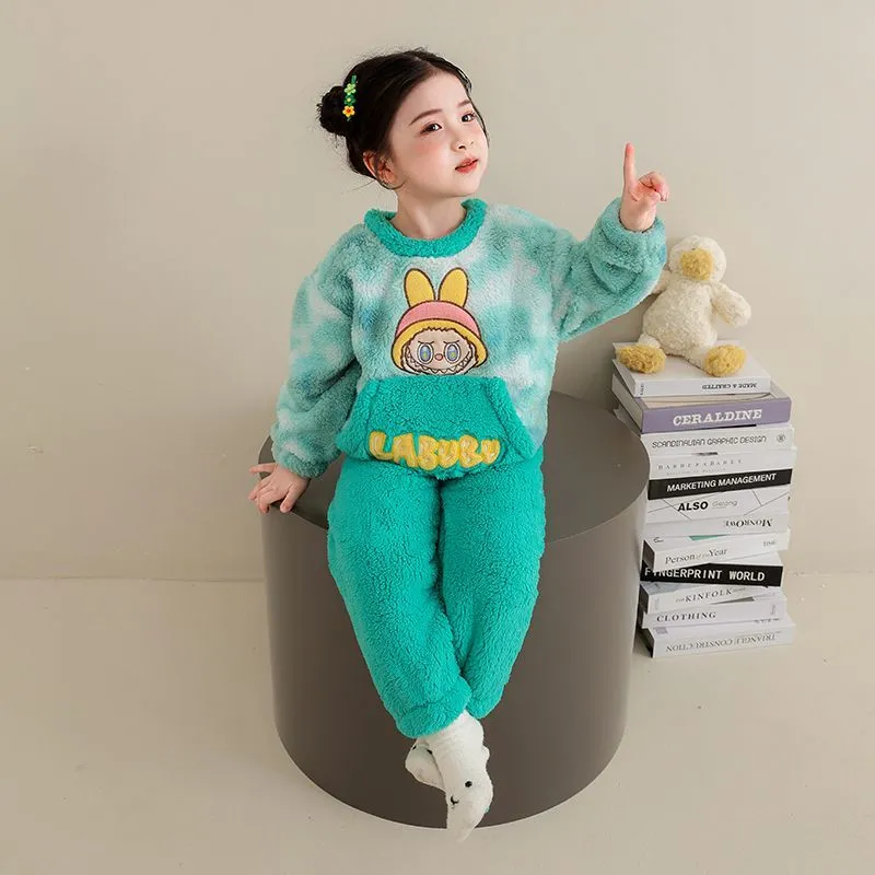 【90-160cm】カートゥーン 可愛い あったか 女の子 ルームウェア パジャマ