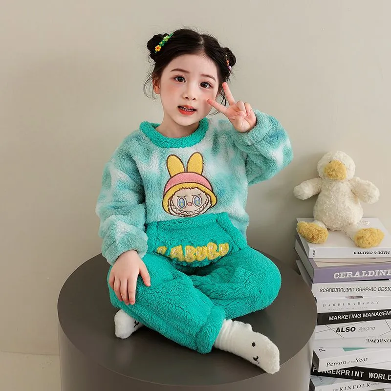 【90-160cm】カートゥーン 可愛い あったか 女の子 ルームウェア パジャマ