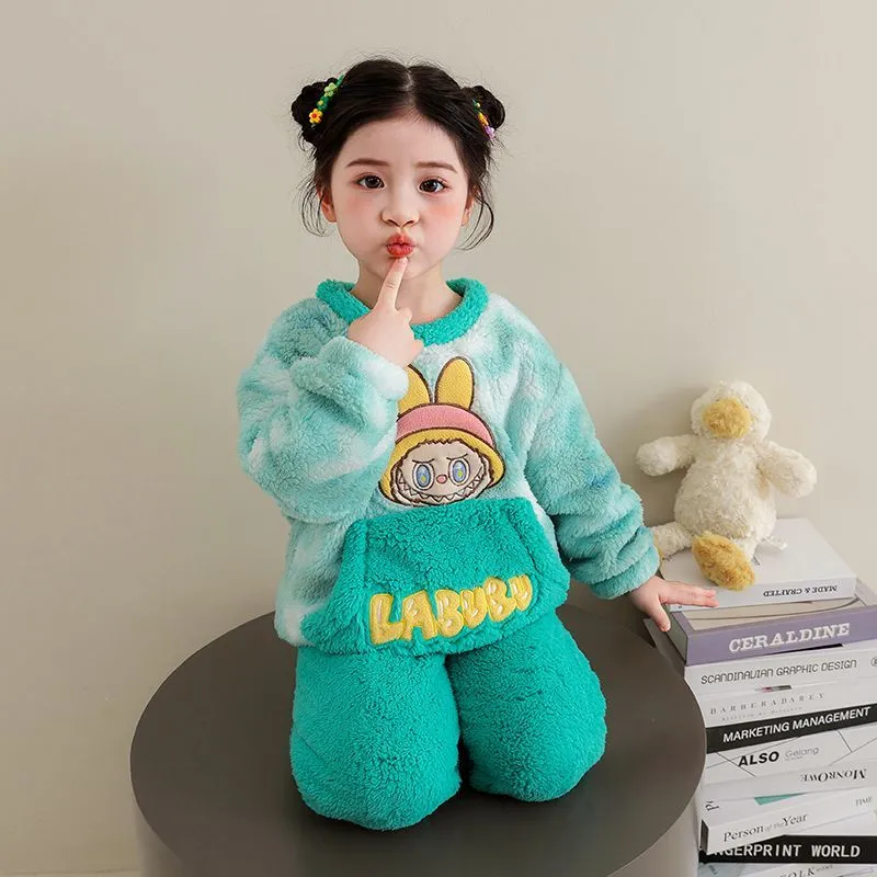 【90-160cm】カートゥーン 可愛い あったか 女の子 ルームウェア パジャマ