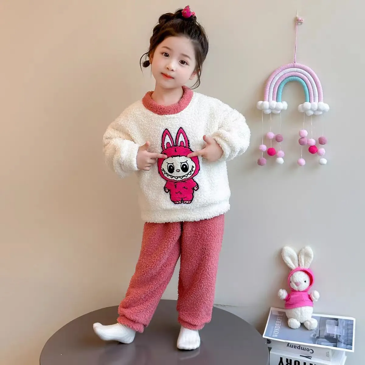 【90-140cm】大人気 カートゥーン 可愛い ふわふわ ルームウェア