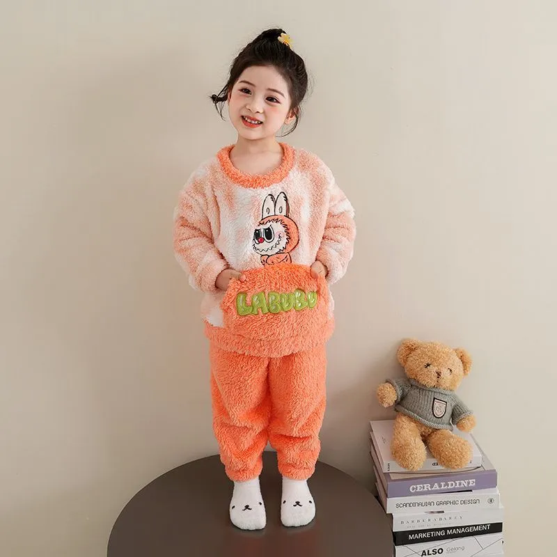 【90-160cm】カートゥーン 可愛い あったか 女の子 ルームウェア パジャマ