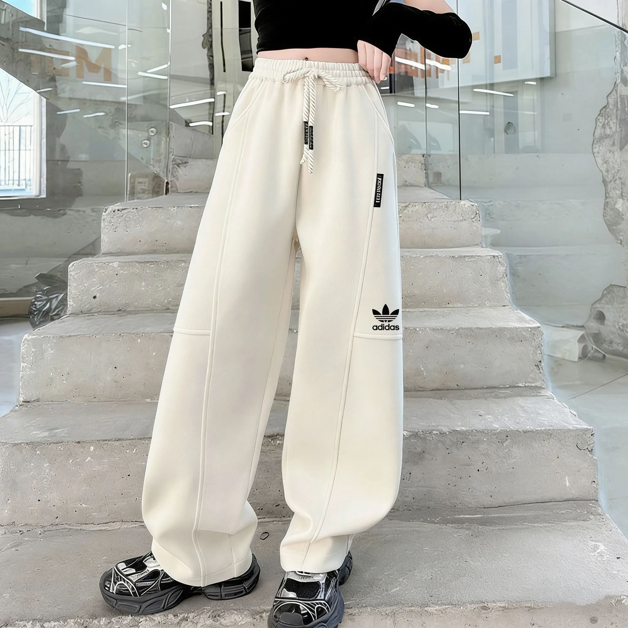 【120-170cm】おしゃれ度UP  カジュアル 動きやすさ抜群 女の子 裏起毛 パンツ