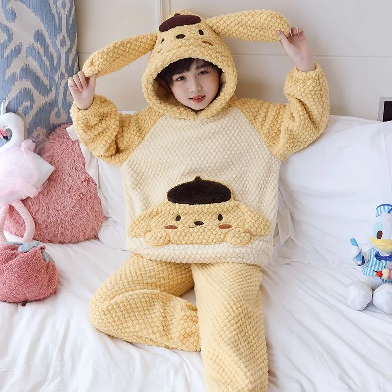 【90-160cm】 パジャマ 子供 ふわふわ もこもこ 部屋着 暖かい 可愛い ルームウェア 上下セット