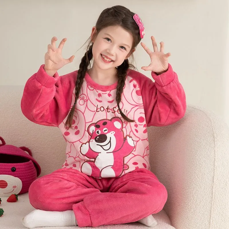 【90-170cm】大注目！カートゥーン 可愛い 女の子 着心地良い ふわふわ ルームウェア