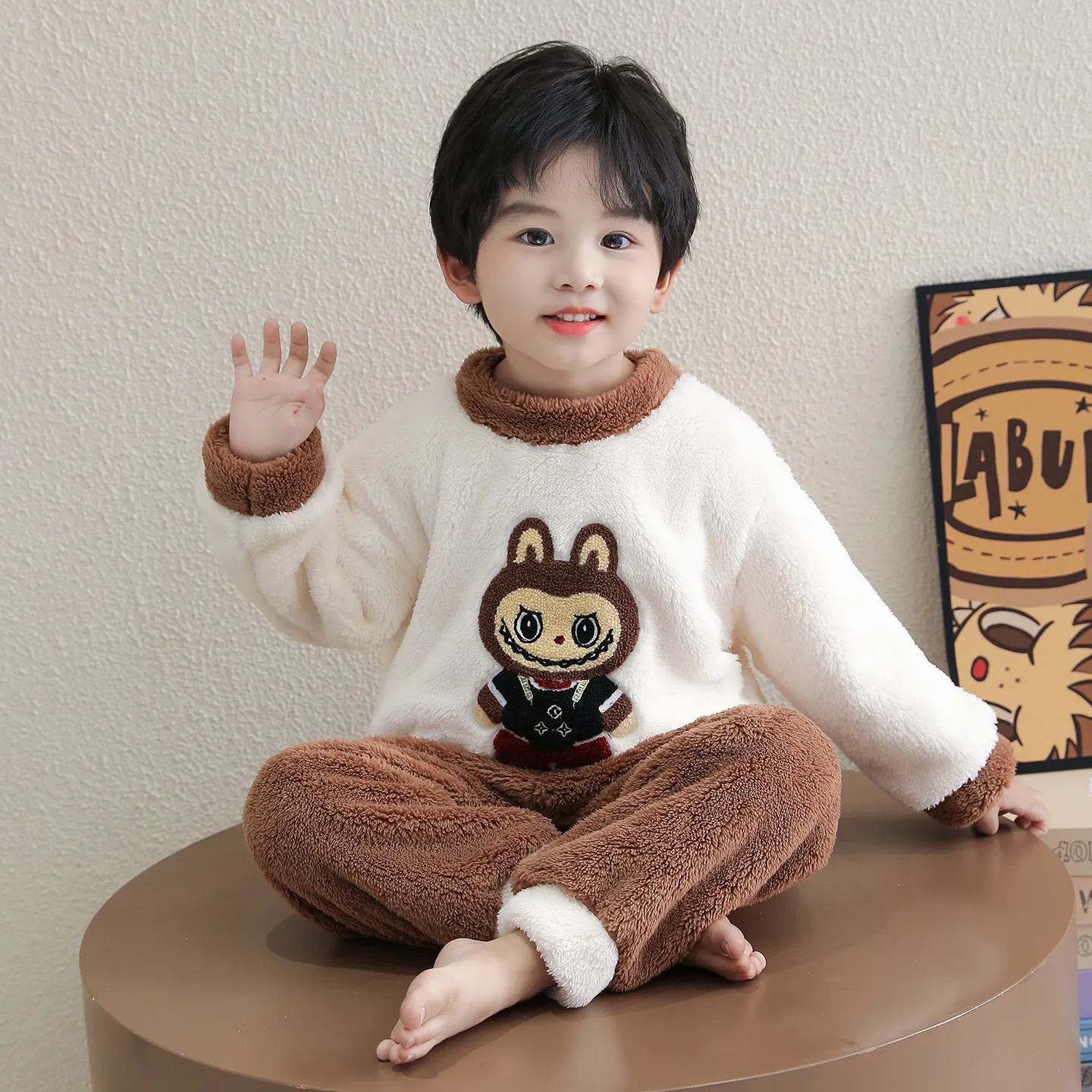 【90-140cm】大人気 ルーズ 着心地良い ふわふわ 男の子 ルームウェア